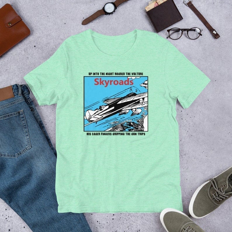 Skyroads - Classic Cartoon Biplane Art Short-Sleeve Mens T-Shirt