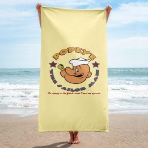 Enjoy this soft Popeye - Strong to the Finich Towel