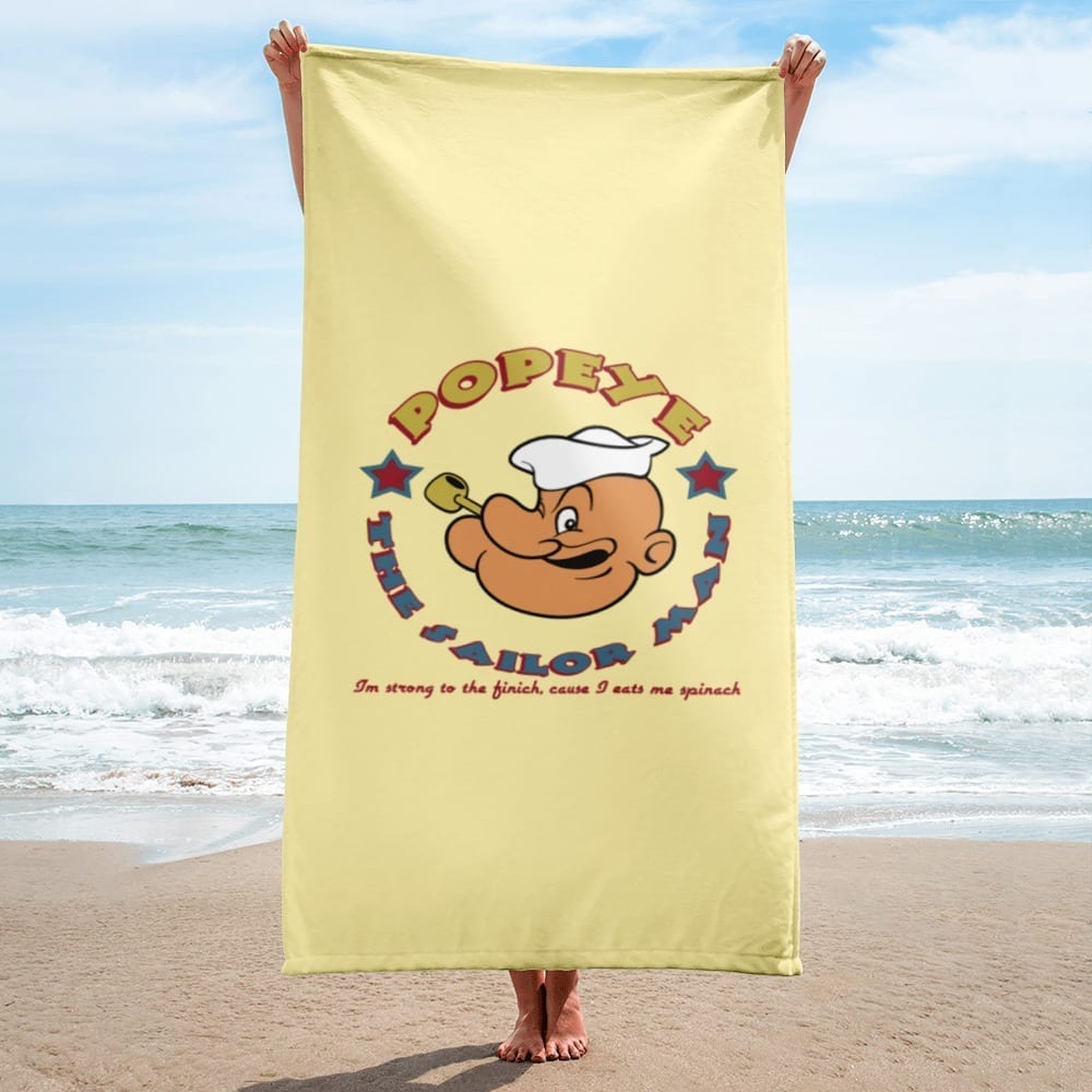 Enjoy this soft Popeye - Strong to the Finich Towel