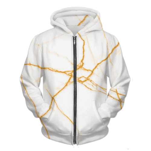Gold and marble UNISEX ZIP HOODIE