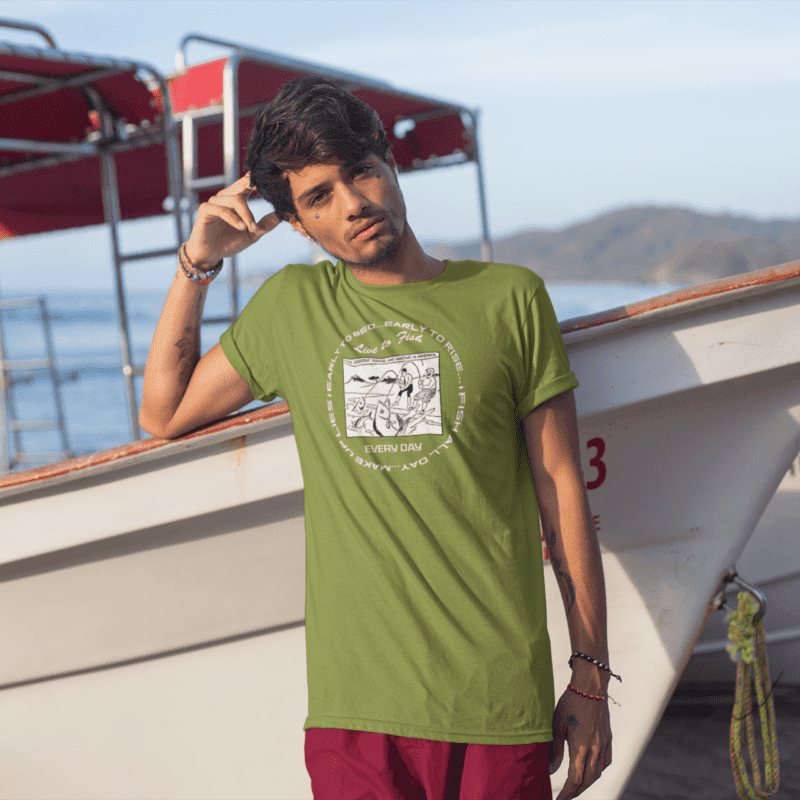 Live to Fish * Every Day Classic Fishing Cartoon T-Shirt