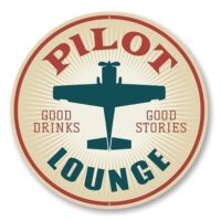 Pilot Drinks Lounge Hangar Sign